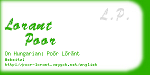 lorant poor business card
